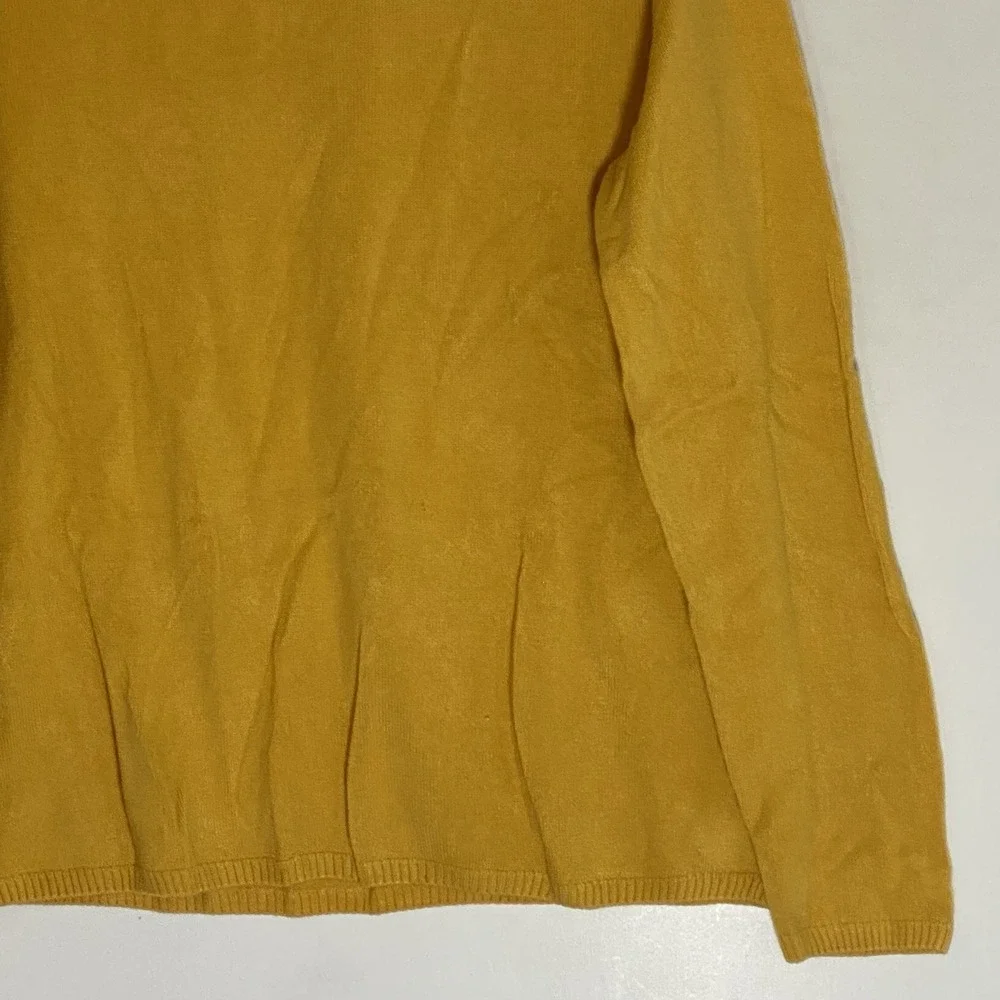 Kim Rogers Sweater Womens Medium Yellow Knit Pullover Crew Neck Grannycore Comfy